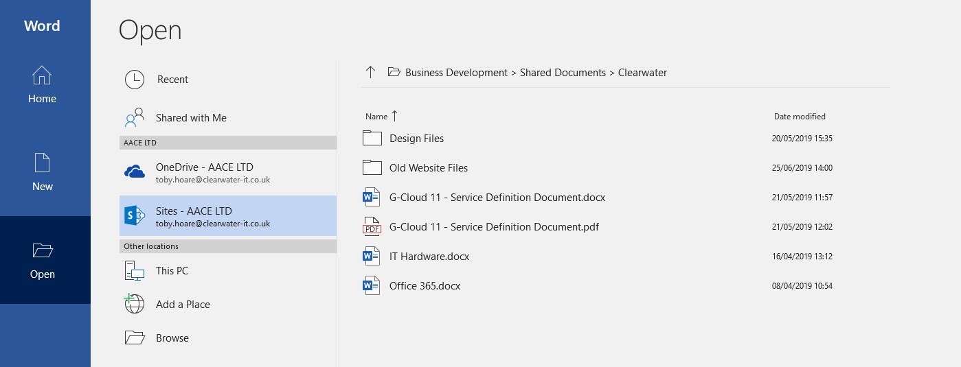 Opening documents from apps Opening documents from apps
