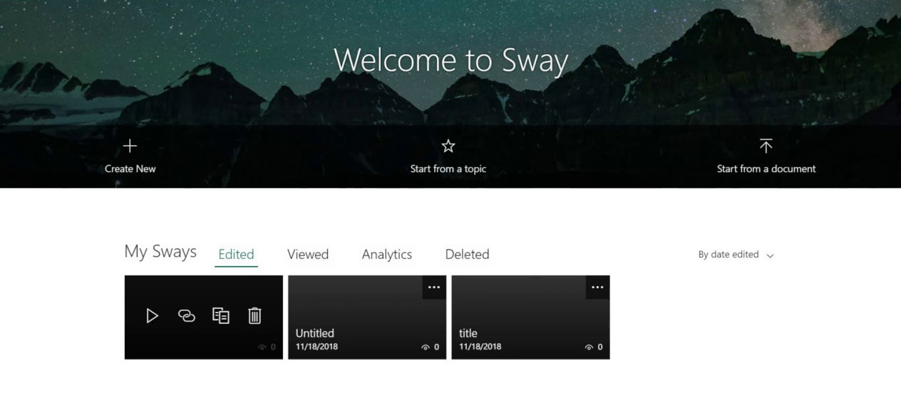 Sway Welcome Page Sway Welcome Page